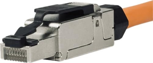 odedo Câble éthernet RJ45 Cat 6A à connecter sur prise Cat 7 blindée à 10 Gb - Sans outils d’assemblage avec décharge de traction Lot de 4