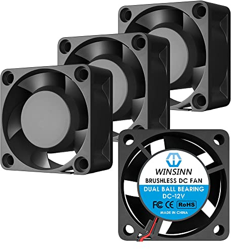 WINSINN 40mm 12V Lüfter - Dual-Kugellager 8000 RPM 4020 Kühlventilator für 3D-Drucker/PC-Kühlung/Automobil, 30cm Kabel mit XH2.54-2PIN, Bürstenlos 40x20mm (4 Stück)
