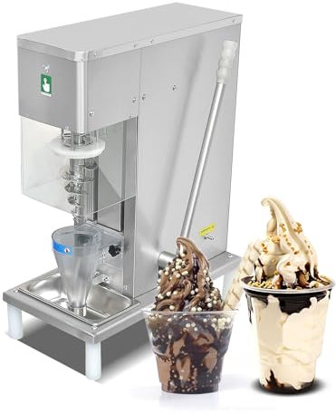 Kolice Commercial Ice Cream Blending Machine, Milkshake Maker, Gelato Ice Cream Mixing Machine, Frozen Yogurt Ice Cream Blender-750W, 2 cups and 2 shaping nozzle, auto cleaning