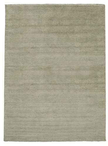 RugVista, Handloom Fringes, Teppich, Mittelflor, 200 x 300 cm, Rechteckiger, Wolle, Flur, Schlafzimmer, Küche, Wohnzimmer, Soft Teal, Hell Grün