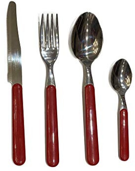 NEVA 24-teiliges Stahlbesteckset COLORANDO rote Farbe COL5068R_24