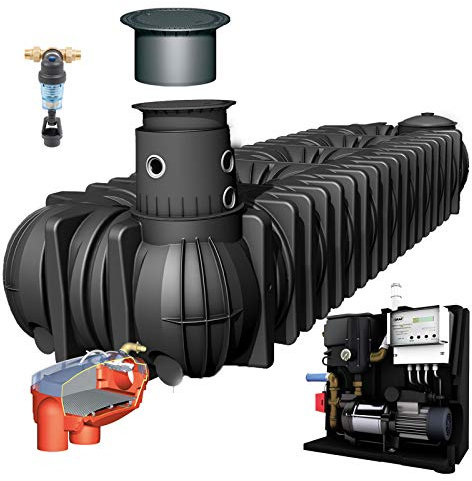 Graf Regenwasser-Flachtank Platin Regenwassertank Zisterne Wassertank Haus Professionell, 15.000 L PKW-befahrbar