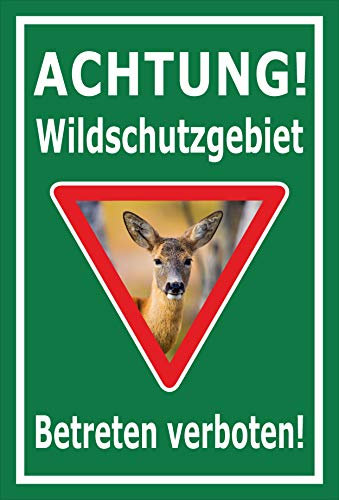Melis-Folienwerkstatt Schild Wildschutzgebiet - 30x20cm - 3mm Aluverbund – 20 VAR S00359-188-E