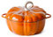 MYYINGBIN Pot à RagoûT en Fonte éMaillé à La Citrouille De 24 Cm avec RevêTement AntiadhéSif, Casserole 3.76 litres Grande Casserole, Orange