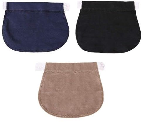 Jieddey Extendeurs de Taille Elastiques,3 PCS Extension de Pantalon Ceinture Réglable Elargiseur Pantalon de Bouton pour Pantalon Jeans Pantalons de Grossesse oir Gris et Kaki