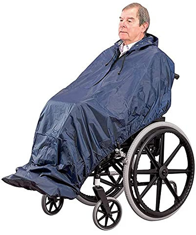 Winter wasserdichte Poncho Abdeckung für Rollstühle, komplette Abdeckung Unisex Regenbekleidung Regenschutz Rollstuhl Zubehör Geschenk, Standardlänge