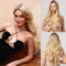 Honygebia Perücke Blond Lang Mittelscheitel - Ombre Blond Perücken für Damen, Lange Gerade Gewelltes, Frauen Natürliche Realistisches Synthetische Hitzeresistente Haar für Karneval/Mottoparty