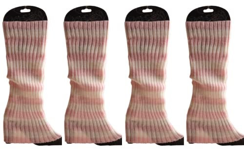 CHENGZI Beinstulpen, gerippt, gestrickt, Beinwärmer, Custume, Party, Sport, Yoga, Beinstulpen für Frauen und Mädchen, 2 Paar, PK+WH, One size