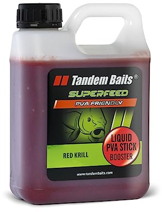 Tandem Baits Karpfen Futter Angelfutter Attraktor SuperFeed Liquid PVA Stick Booster 1000 ml Roter Krill