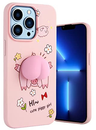 Yoedge Coque pour Apple iPhone 11 Rose Silicone Souple avec Mignon Motif 6,1, Étui Ultra Mince TPU Antichoc Anti-Rayures Housse Bumper Protection Cover 3D Animé Dessin, Porc 2