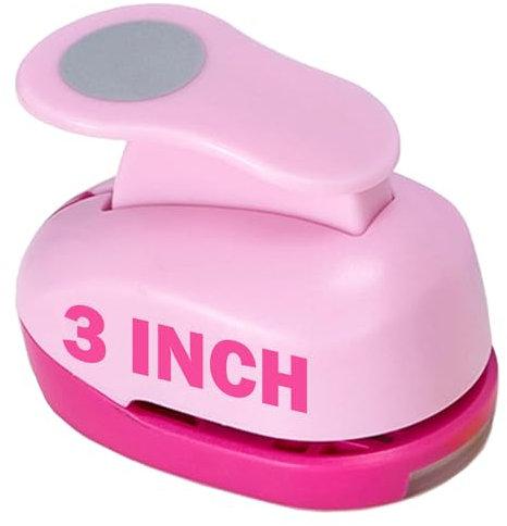 Kreisstanzer, 7,6 cm, rosa – extra groß, 75 mm, Kreisloch, runde Stanzer für Karton, Geschenkverpackungen, Grußkarten und Sammelalben