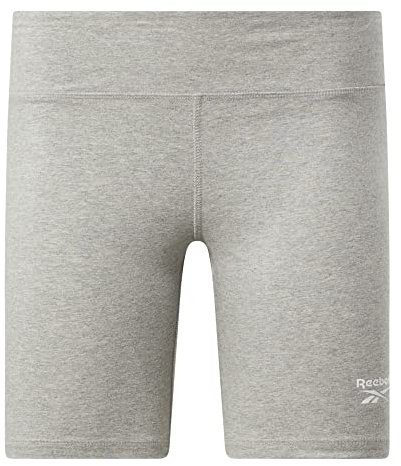 Reebok Damen Identity Fitted Logo Legging Yoga-Shorts, Mittelgrau meliert, Klein