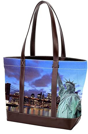 TBOUOBT Damen Tote Umhängetasche, Handtasche mit großer Kapazität,New Yorker Landschaft