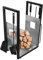 KOTARBAU® Kaminholzregal Innen Modern Ofenbesteck Kaminbesteck Schaufel Besen Kaminzange Schürhakenfür Brennholzregal Holzständer für Kaminholz Brennholzkorb Holzlager