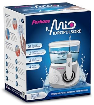 Forhans Meine Munddusche für die Familie, Tiefenreinigung, Mundhöhle, austauschbare Spitzen, Zahnprothesen, ideal für Träger von Zahnprothesen und kieferorthopädischen Geräten