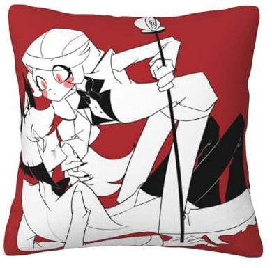 Zhongkaihua Hazbin Plüsch Kissenbezug Charlie Morningstar Vaggie Plüsch Kissenbezug für Sofa, Bett (45,7 x 45,7 cm)