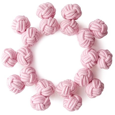 HONEY BEAR 5 paires bouton de manchette noeuds de soie pour homme/Femme chemise/Robes (Rose clair sans boîte)