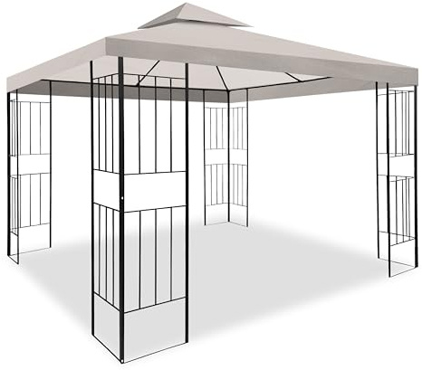 Pavillon Wasserdicht Borneo 3x3m inkl. Dach Festzelt Partyzelt (Taupe 07-17)