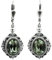 Vintage Ohrringe Marken Kristalle Grau Silber Black Diamond NOBEL SCHMUCK