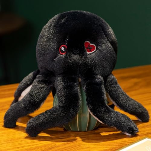 Oktopus Plüsch Stofftier realistisches Oktopus Plüsch, Kuscheltier Krake Kreative Plüschtier,Octopus Plüschtiere, Wende Oktopus, Tintenfisch Kuscheltier,Geburtstag Dekorationen (24cm,schwarz)