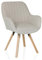 hjh LIVING Esszimmerstuhl drehbar Scandi Soft Polsterstuhl Armlehnstuhl mit Beinen aus Buche, bequem gespolstert, Stoffbezug Creme