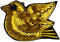Broche Brodée à la Main Oiseau, 3,2 x 2,2 cm, Fil de Cannetille