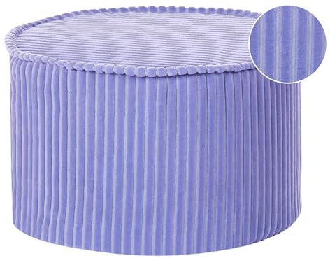 Beliani Pouf Baumwolle Samtstoff violett 40 x 25 cm rund Zikria