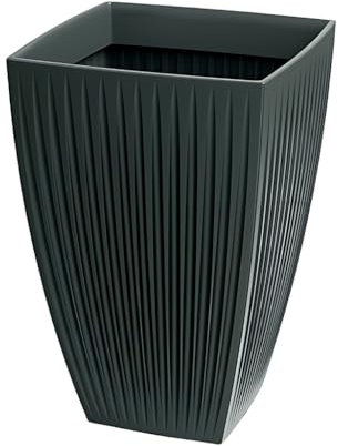 Kreher® Eckiger XXL Pflanzkübel Blumenkübel Übertopf 'Latia' aus robustem Kunststoff in Anthrazit. Zeitloses, ästehtisches Design, in verschiedenen Größen. Robust und pflegeleicht. (1, Eckig XL)
