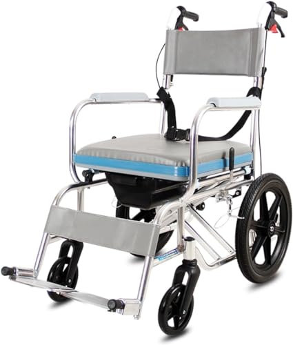rollstühle Rollstühle wasserdicht faltbarer Radstuhl Aluminiumlegiermaterial mit massiver Reifen-Toilette Ultra-Licht adulter tragbarer Rollstuhl faltbarer rollstuhl