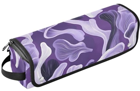Organizador 2 en 1 de herramientas para el cabello con alfombrilla resistente al calor, funda de transporte portátil para planchas planas, alisadores, rizadores, morado violeta rústico