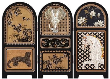 XLWLLNJ Mini Paravent Tischschmuck Kleiner Raumteiler Wandschirm Schreibtisch Aufsteller Langlebige Konstruktion mit Blumenmotiv für Die Heimdekoration, Style A