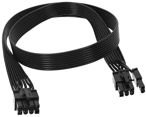 Xiciki Pcie Cable, Cable GPU Power, 60cm 8-Pin EPS/ATX to 6+2 PCIe, Male to Male GPU Connector for Corsair, Thermaltake & ARESGAME, GTX, RTX, RX Series Graphics Cards for AXi, RMi, RGB