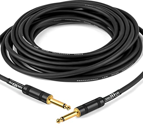 Augioth Cavo per altoparlanti da 1,8 m, calibro 14, AWG 1/4, audio DJ/PA/basso/chitarra amplificatore Patch Cord con connettore TS da 6,35 mm