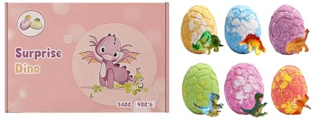 6er Set Kinder Badebomben mit Dinosaurier Überraschung, Fizzende Badekugeln aus kindersicherem Material, Kompakt 5-7cm, Ideal für tägliches Badevergnügen, Geschenk für Jungen und Mädchen
