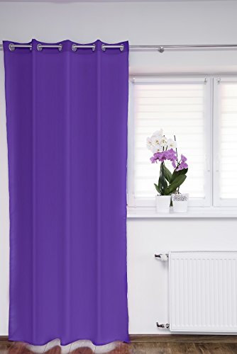 KS Handel 24 ÖSENSCHAL FENSTERVORHANG LILA 145x225 cm GARDINENSCHAL DEKOSCHAL - MEGA Auswahl Farben UND Masse IM Shop -