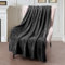 Exclusivo Mezcla Extra Large Fleece Throw Blanket for Couch, Sofa, 300GSM Super Soft and Warm Blankets, Dark Grey Throw All Season Use, Cozy, Plush, Lightweight, 127x178 CM