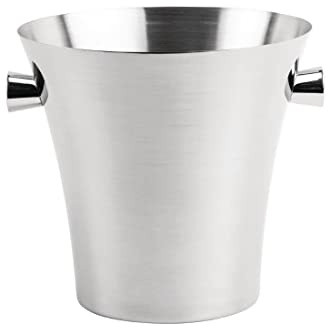 Olympia Ice Wine Champagne Bucket mit Griffen, Edelstahl massiv, 210(Ø) mm x 230(H) mm, aufgeweitetes Design für mehr Eis - kommerzielle Bar, Restaurant & Heimgebrauch, DR594