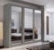 Arthauss Modern Bedroom Mirrored Sliding Door Wardrobe ARTI 2 in Elegant Grey 250cm - Flat Pack Mirrored Wardrobe with Hanging Rails and Spacious Drawers - Ideal for Compact Spaces