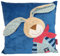 Sigikid Kinder-Kissen Wombel Bombel Hase blau 40 cm x 40 cm inklusive Füllung Plüschkissen in samtiger Optik
