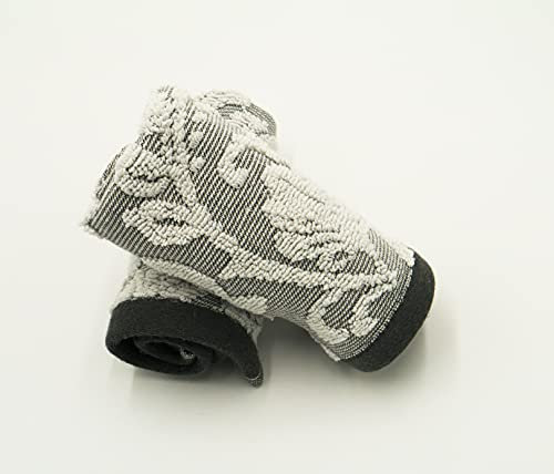 Lex's Linens Lot de 2 gants de toilette Jacquard Floral Gris