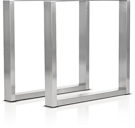 mina concept 4-2 Tischkufen Edelstahl – Tischgestell U-förmig – Außenmaße 70 x 72 cm – Profil 100 x 40 mm – 2 Stück