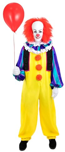 Funidelia Offizielles Pennywise-Kostüm - ES für Herren, Inklusive Overall, Halskrause, Weste und Handschuhe - Verkleidung für Erwachsene für Partys, Karneval und Halloween