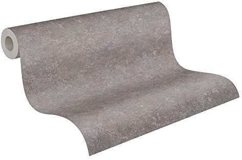 Livingwalls Vliestapete Industrial Unitapete einfarbig 10,05 m x 0,53 m grau violett blau 377443 37744-3