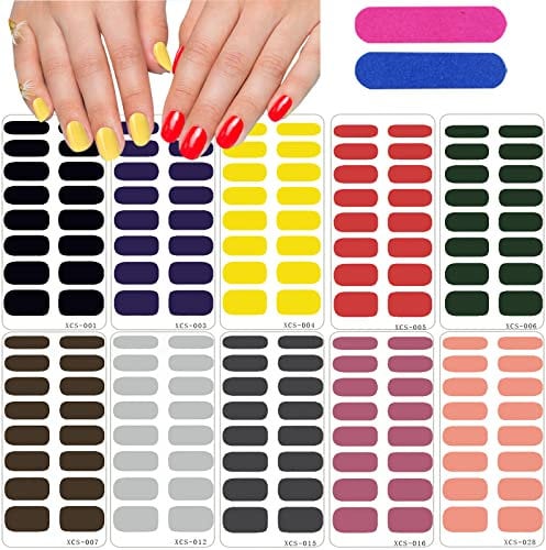 160pcs Full Wraps Nail Stickers, 10p Nail Wraps, Neutral Solid Color, Self-Adhesive Toenail Art