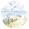 Grandora Wandtattoo Wandaufkleber Wohnzimmer Küste Meer Strand Wandsticker Ostsee Wandbild Schlafzimmer Wanddeko Esszimmer Flur Tapete selbstklebend rund DL652-02