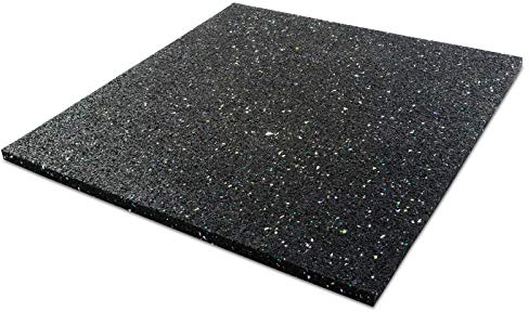 casa pura® Tapis de machine à laver avec haute absorption des vibrations et du bruit, 1000 x 125 x 1,97 cm, en granulés de caoutchouc recyclés, noir