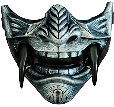 Stylebest Halloween-Kostüm Cosplay Ghost-Gesichtsmasken, japanische Samurai-Oni-Maske, Dämon-Gesichts-Abdeckung Ghost Cosplay Halloween-Kostüm-Requisiten
