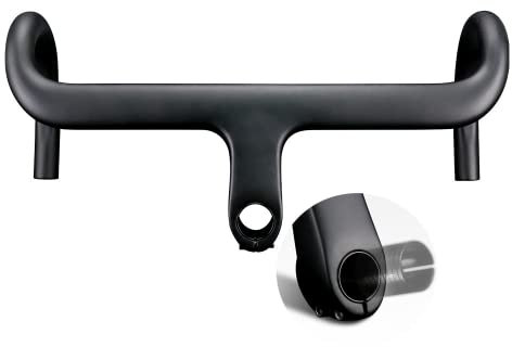 Alfa Pasca Rennrad Lenker Carbon Lenker Rennrad Integriert Fahrradlenker OD2 28.6/31.8mm Rennradlenker Integriert Schwarz UD Matt 400 * 120mm