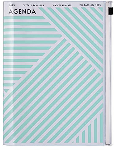 MARK'S 2022/2023 Taschenkalender A5 vertikal, Geometric Pattern, Mint: Von September 2022 bis Dezember 2023