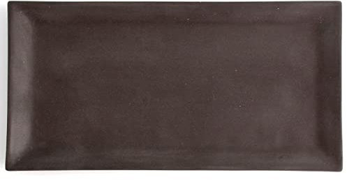 Quid Mineral Gres Bandeja Rectangular Cerámica 15x30cm Gres Apto Microondas 100% Higiénico